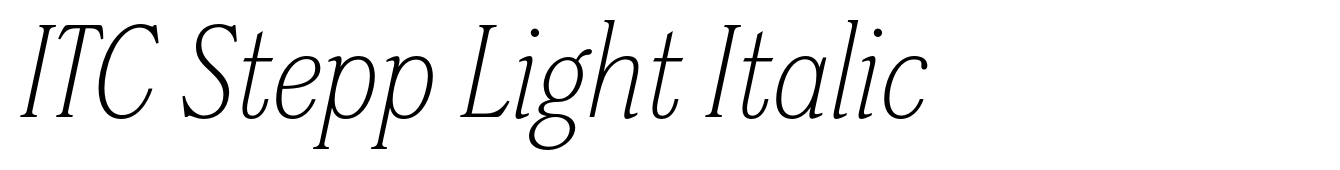 ITC Stepp Light Italic